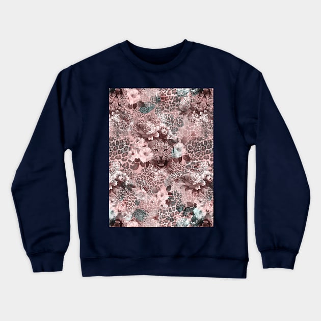 leopard and flowers design Crewneck Sweatshirt by bless2015